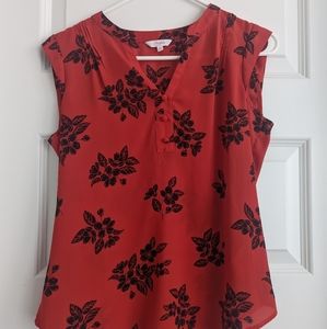 Candie's XS red flowered top